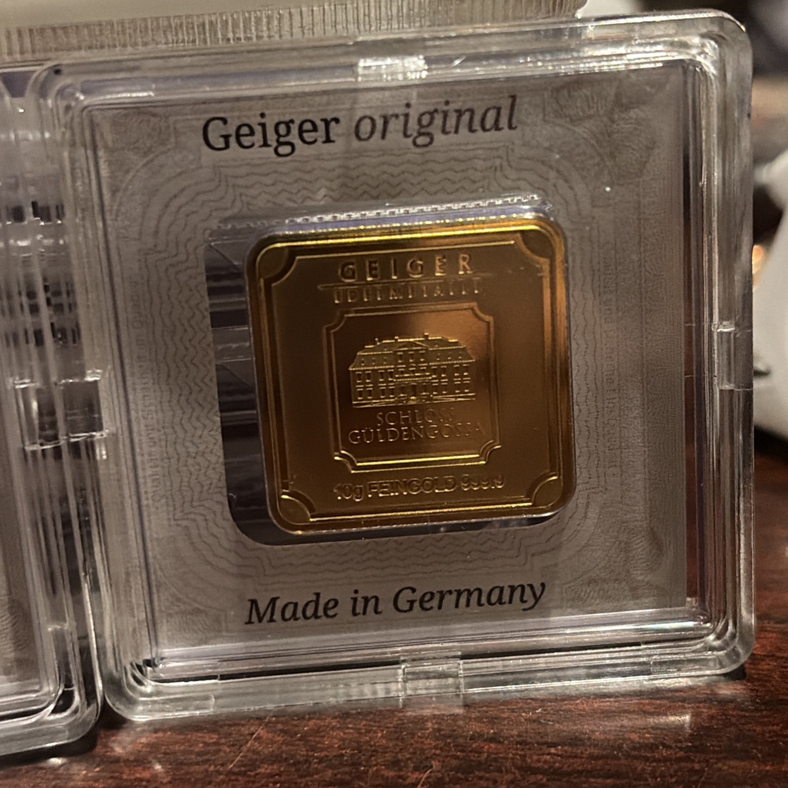 2x 10 Gram Geiger Gold Edelmetalle Square Bar 1x Beautiful Rare! 20 Gram Total