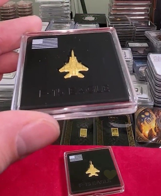 2026 F-15 Eagle Fighter Jet 1/20g Gold .999 Gold- Invest – USA 250 Commemorative
