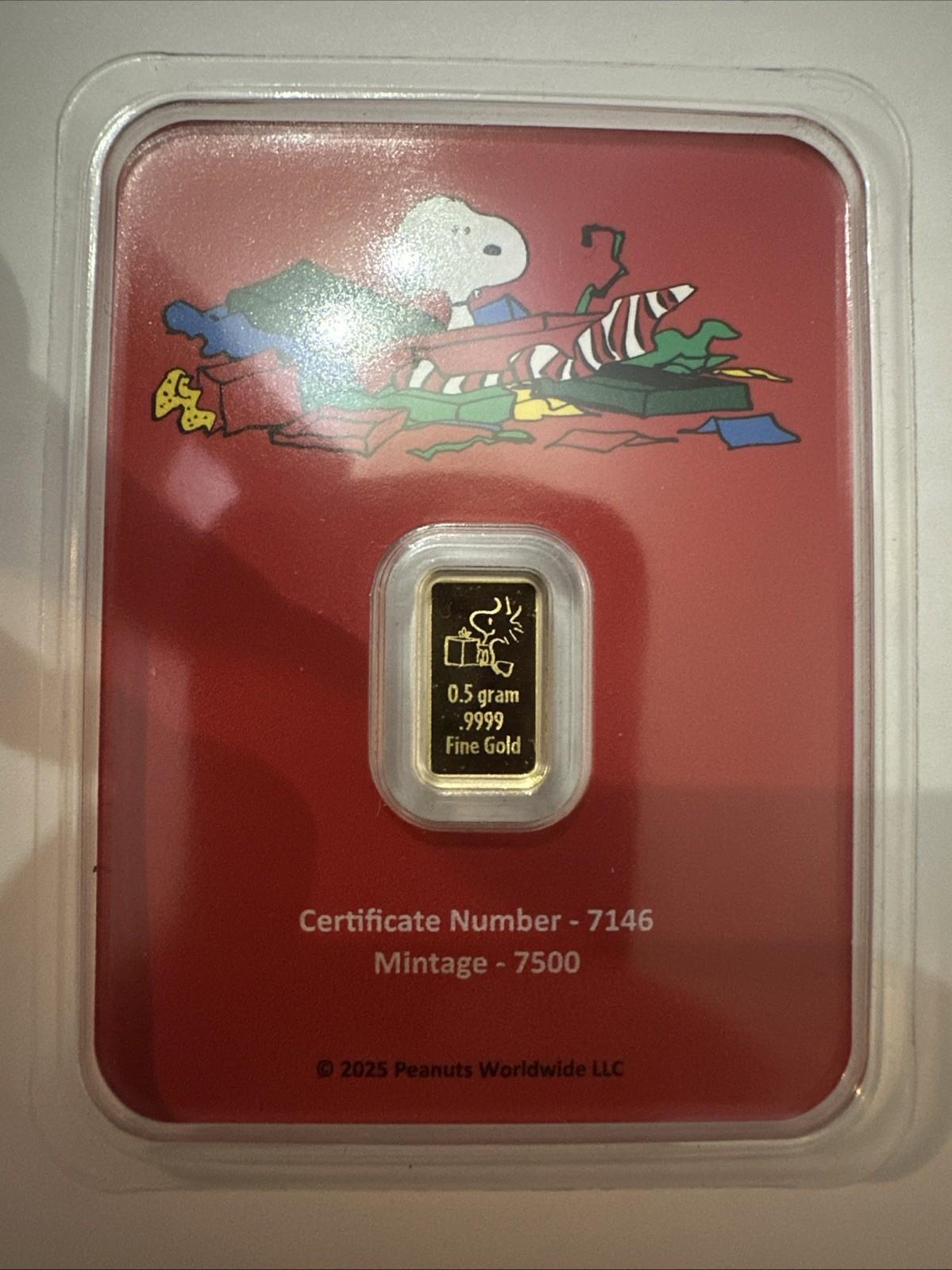 1/2 Gram Gold Bar – Charlie Brown & Snoopy – PEANUTS .5 Gram Pamp 7146