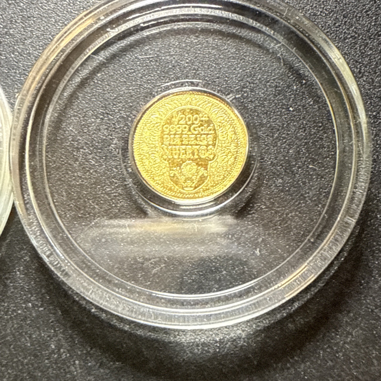 Lot Of 2- 1/200th oz .9999 Fine Gold Skull Dia De Los Muertos Fractional Gold
