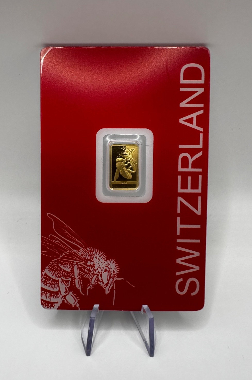 PAMP Suisse Bee 1g Gold Bar .999 Red Series Switzerland Goldbarren