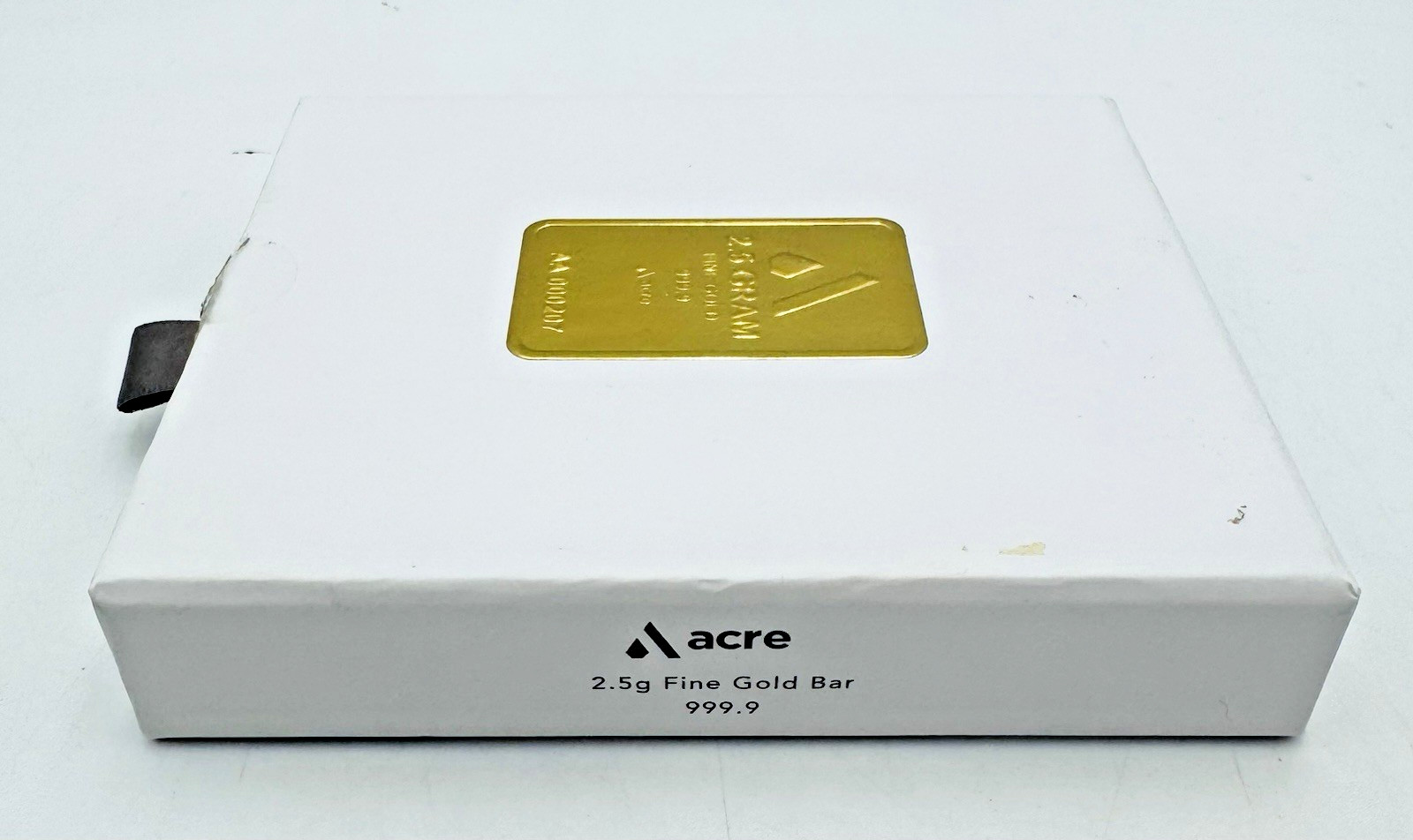 2.5 Gram .9999 Gold Bar Acre Limited Edition Mint 1 Sealed Assay AA067580 In Box