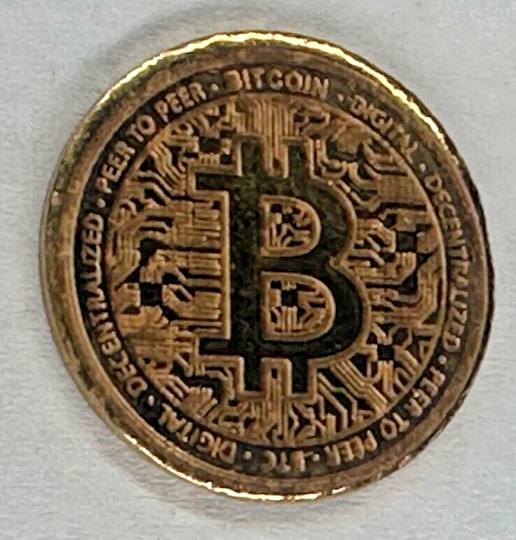 MK Barz .9999 Gold Bitcoin 24K Art Bar Bullion Round 1/10 Oz RARE Only 5 Made!