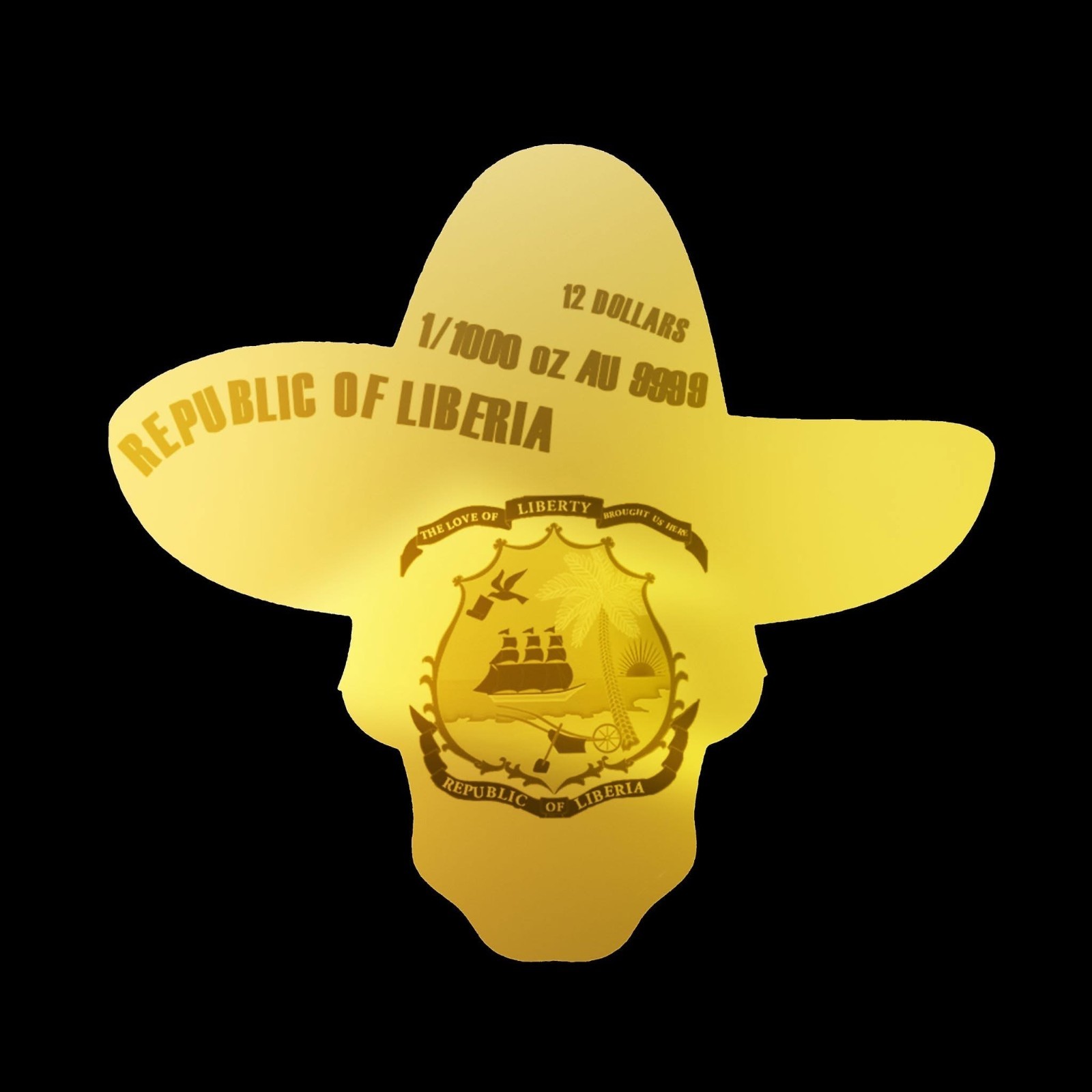 2026 Liberia 1/1000th Gold Carded Dia De Los Muertos Special Shaped with Capsule