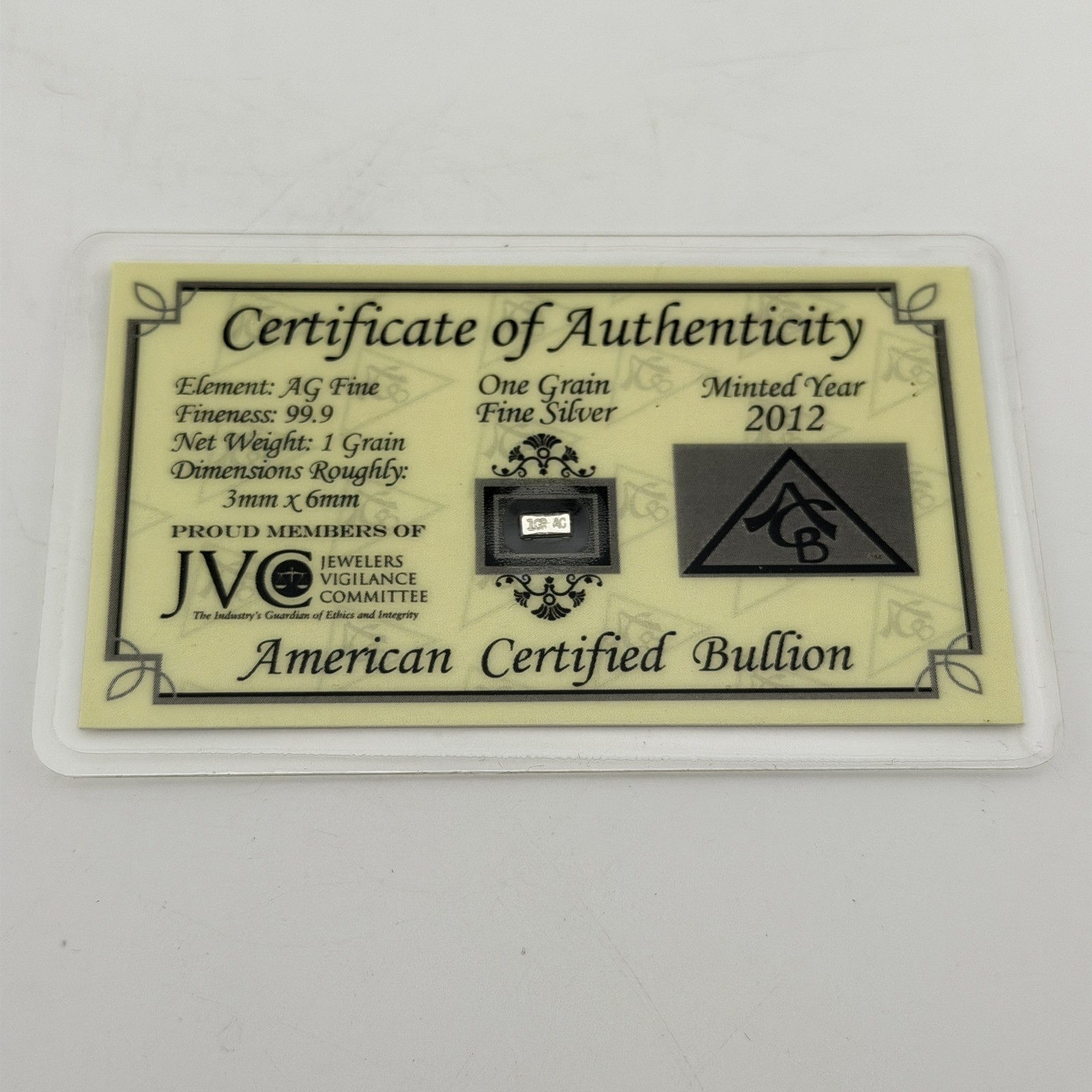 ACB Gold Silver Platinum 1GRAIN Combo Pack BULLION Bars w/COA’s