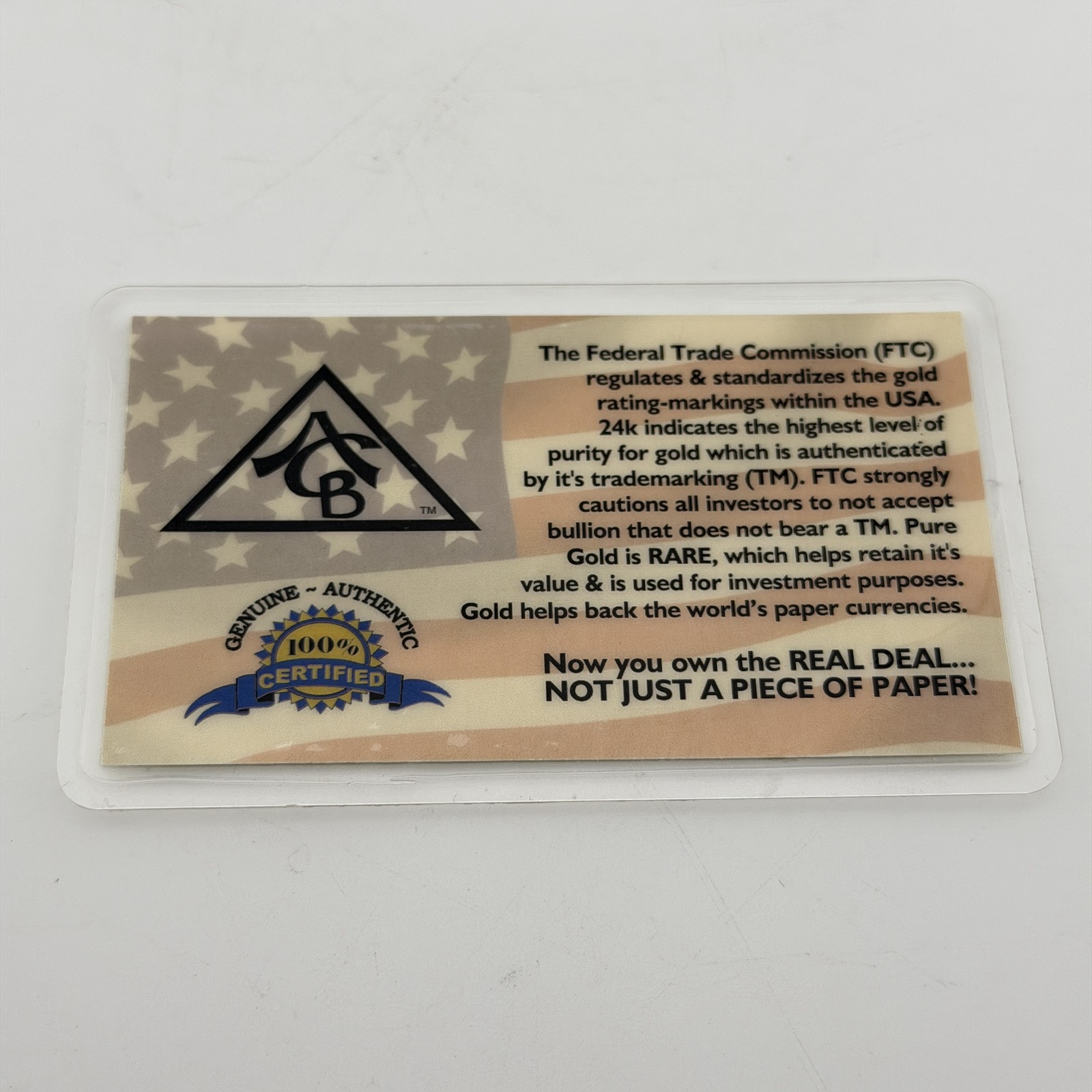 ACB Gold Silver Platinum 1GRAIN Combo Pack BULLION Bars w/COA’s