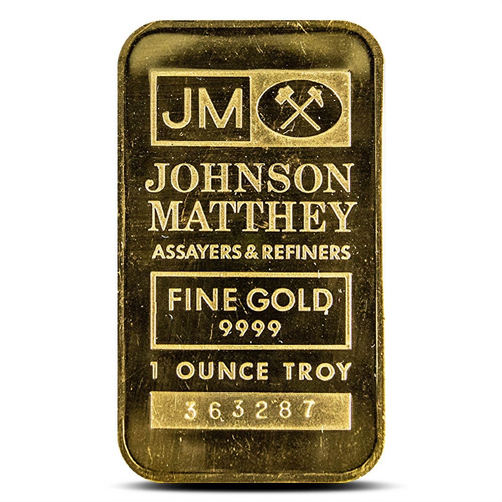 1 oz Johnson Matthey Gold Bar (Varied Design, Varied Condition)