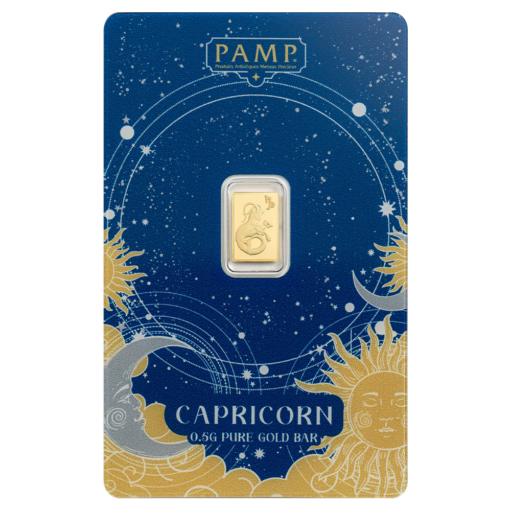 Pamp Suisse Zodiacs Series – Capricorn 1/2 gram Gold Bar – In Assay