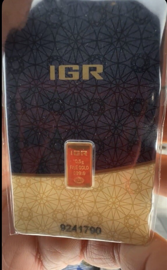 0.5 gram IGR Gold Bar – Istanbul Gold Refinery – 999.9 Fine in Sealed Assay -RME