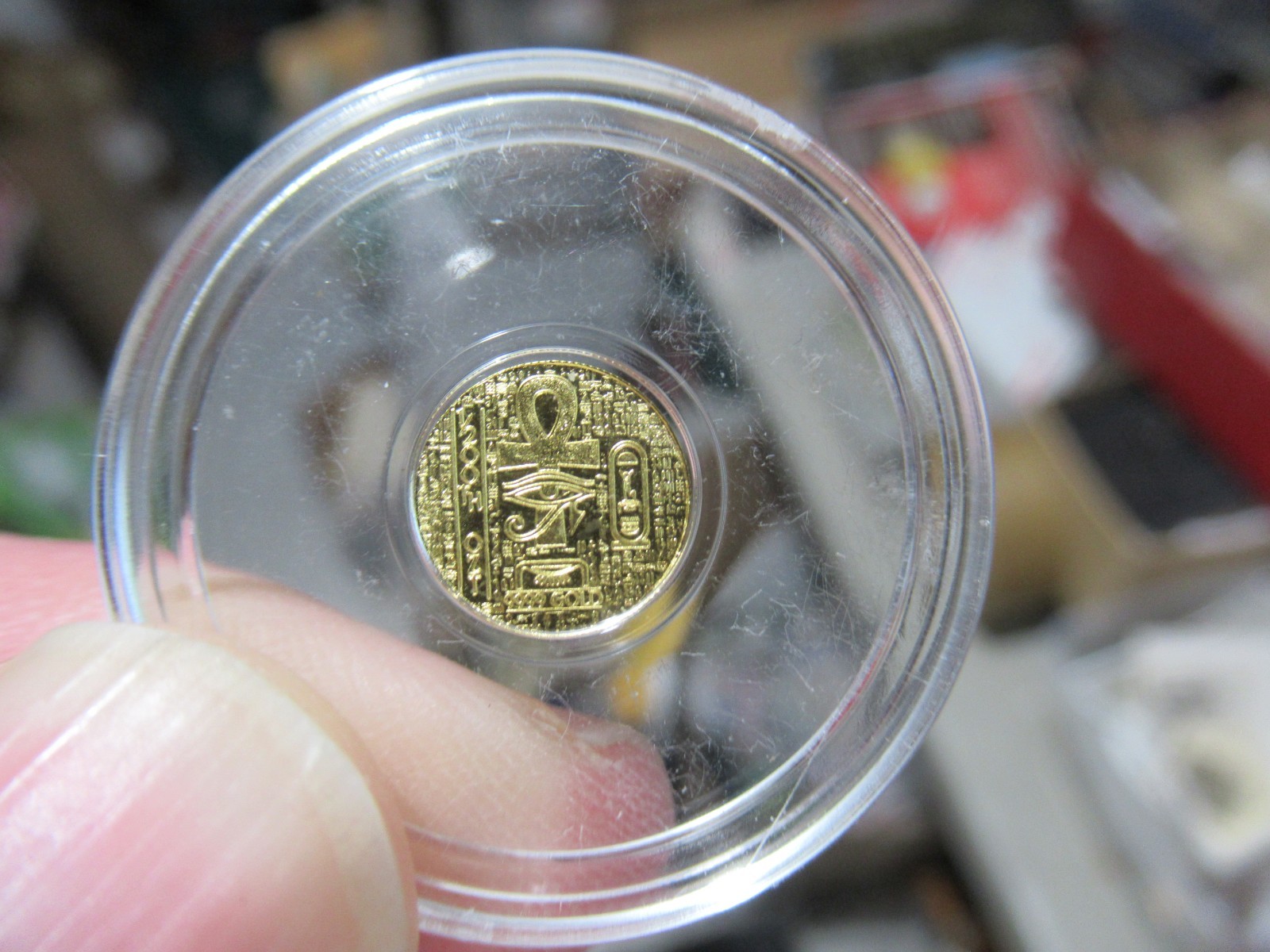 1/200 oz Gold Round: Egyptian Scarabת MPM, 24Kt Gold, 9999 Fine Gold, GIFT