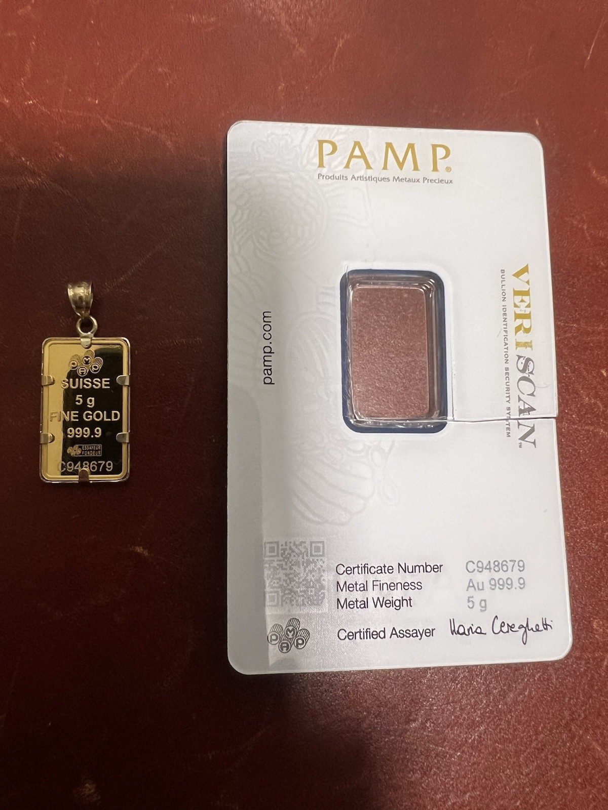 5 G. 999.9 GOLD PAMP LADY FORTUNA VERISCAN™ BAR & FREE WITH PURCHASE 14K BEZEL!