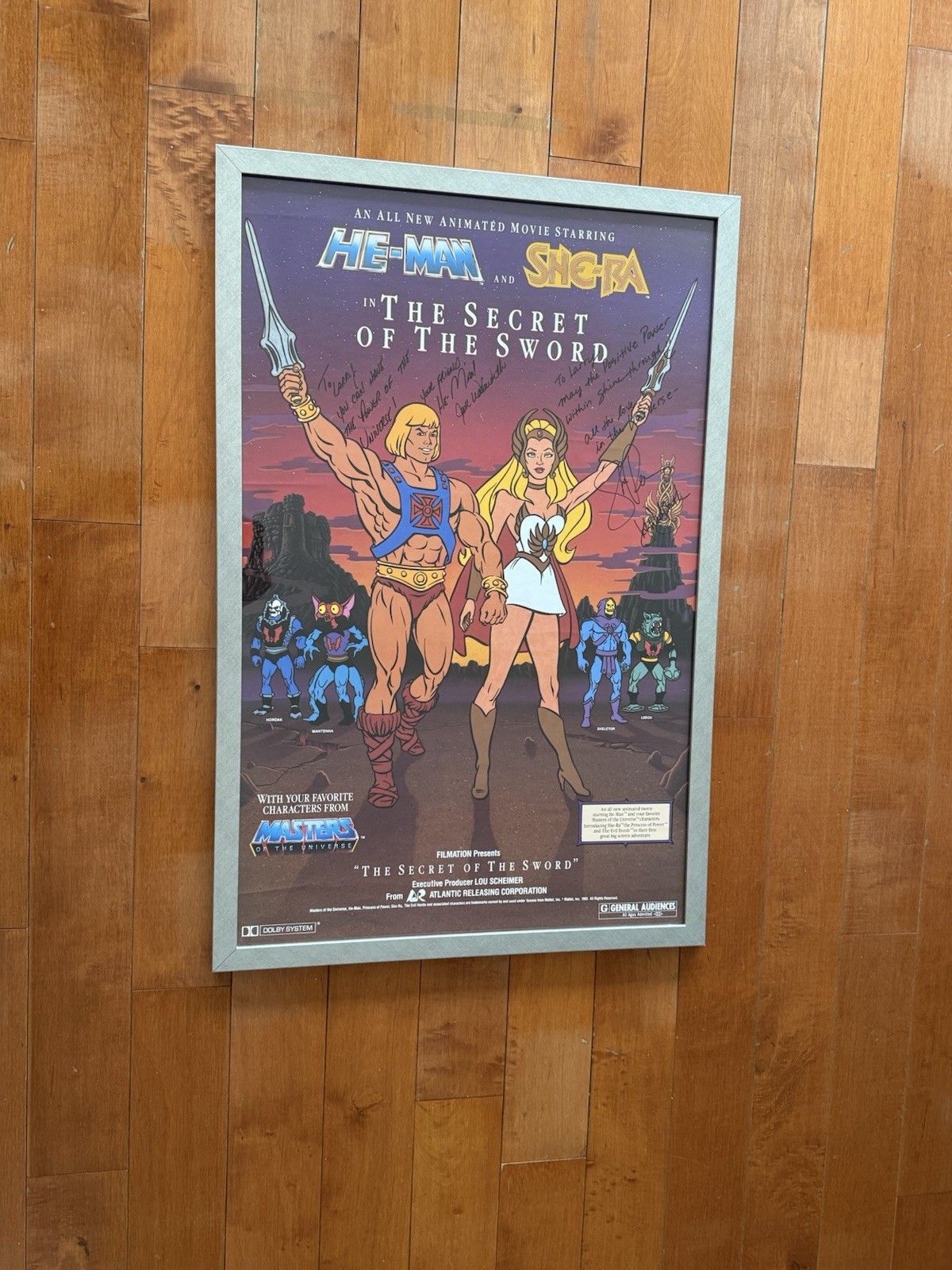 Masters Of The Universe Original Poster Signed by He-man & She-Ra