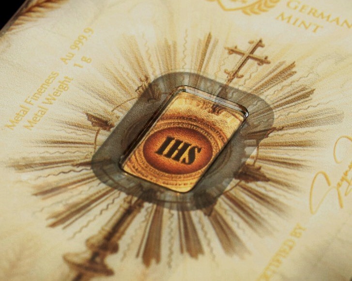 Germania Mint First Holy Communion Minted 1g 24K Gold Bar Packed in Safepack✝️🙏