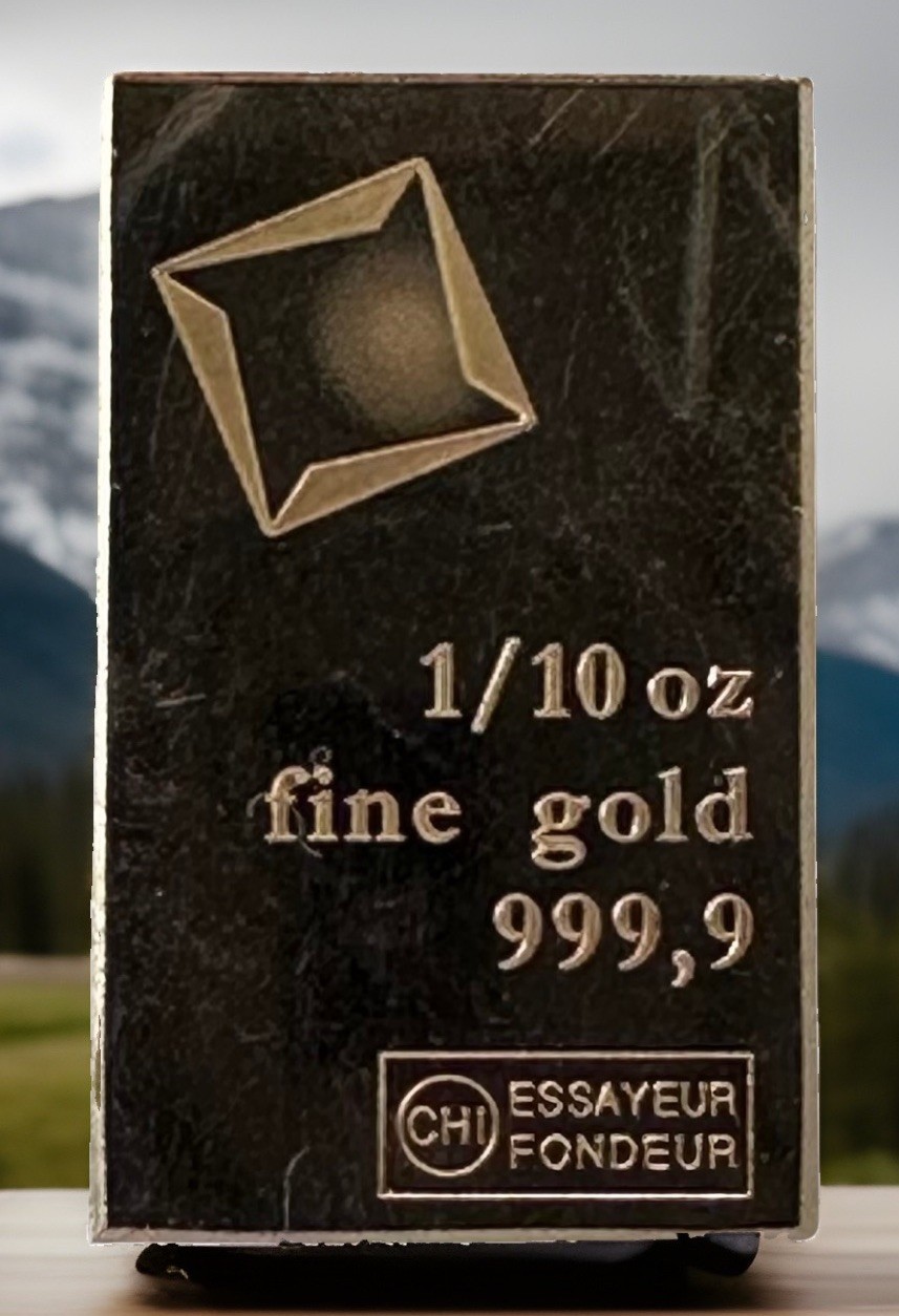 1/10 oz gold bar. Valcambi