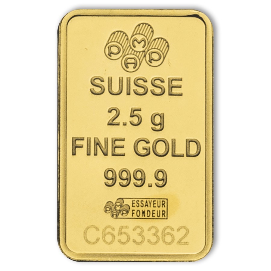 2.5 gram Gold PAMP Lady Fortuna VERISCAN™ Bar w/ Assay