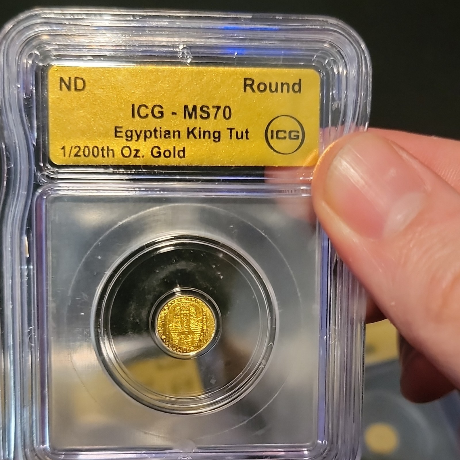ICG Graded Egyptian King Tut 1/200th Oz Gold Round Graded Lot of 3