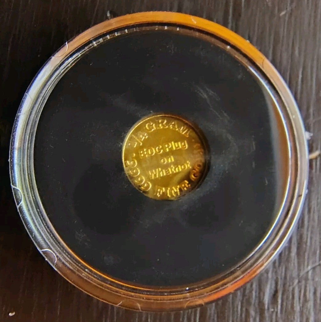 1/4 Gram .9999 Fine Gold EDC Plug On Whatnot 0.25g 24k Gold Coin Encapsulated !