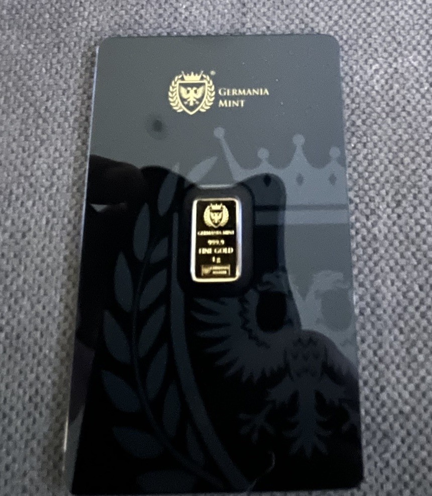2026 1g .9999 Fine Gold Bar By Germania Mint – Double Bagged! Certified – Mint!