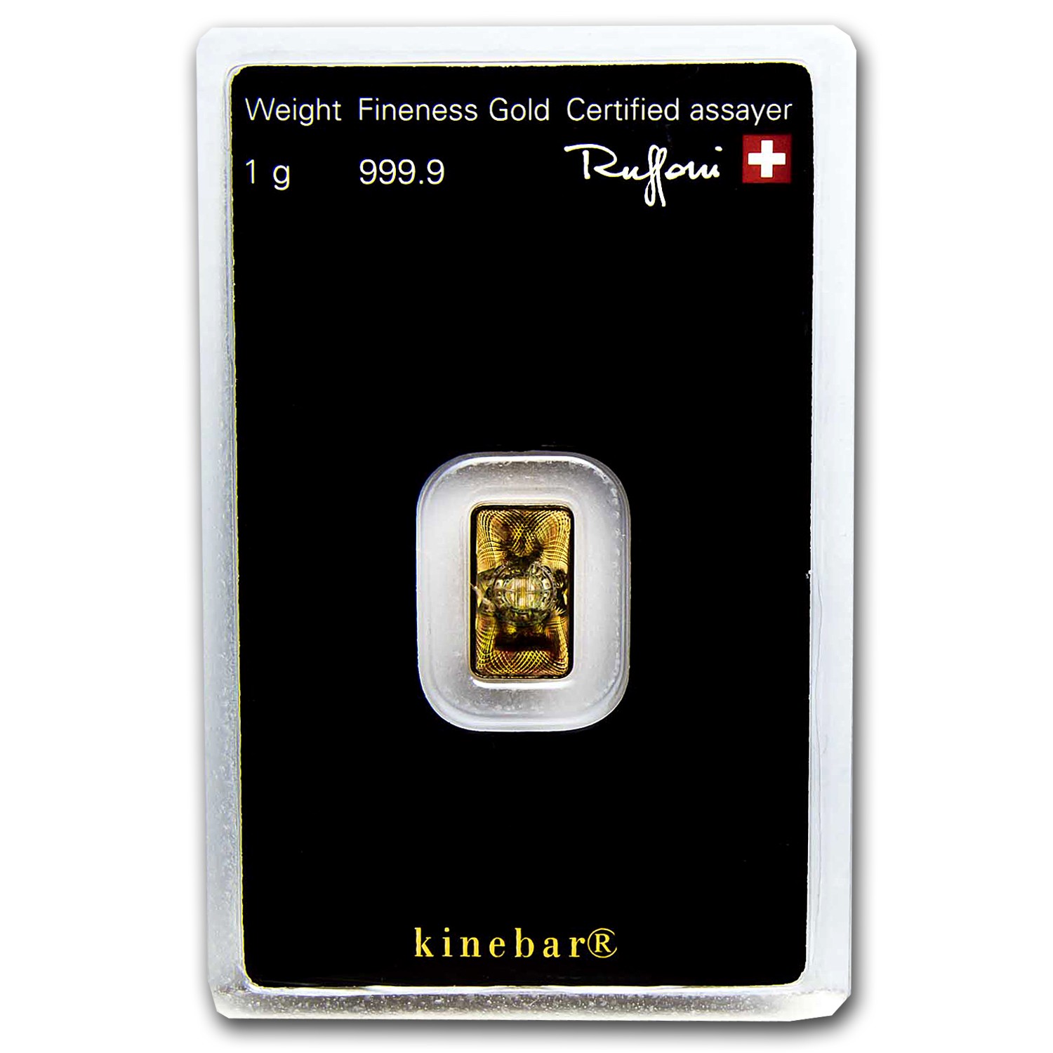 1 gram Gold Bar – Argor-Heraeus KineBar Design (In Assay) – SKU#67497