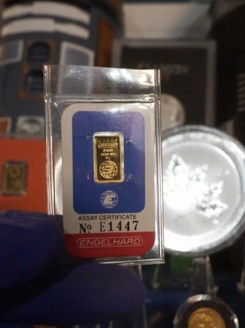 1 gram Gold Bar – Engelhard (In Assay)- Vintage ASSAY- “E” Series Rare