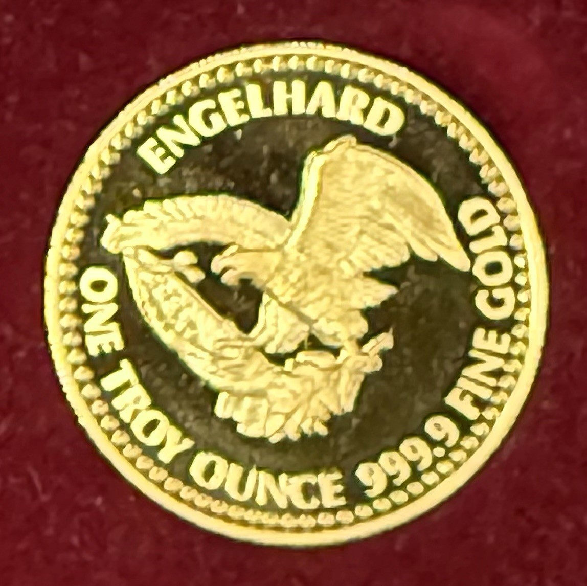 VINTAGE 1987 ENGELHARD “COTTON” PROOF 999.9 GOLD 1 OZ W/BOX 25 MADE Very Rare