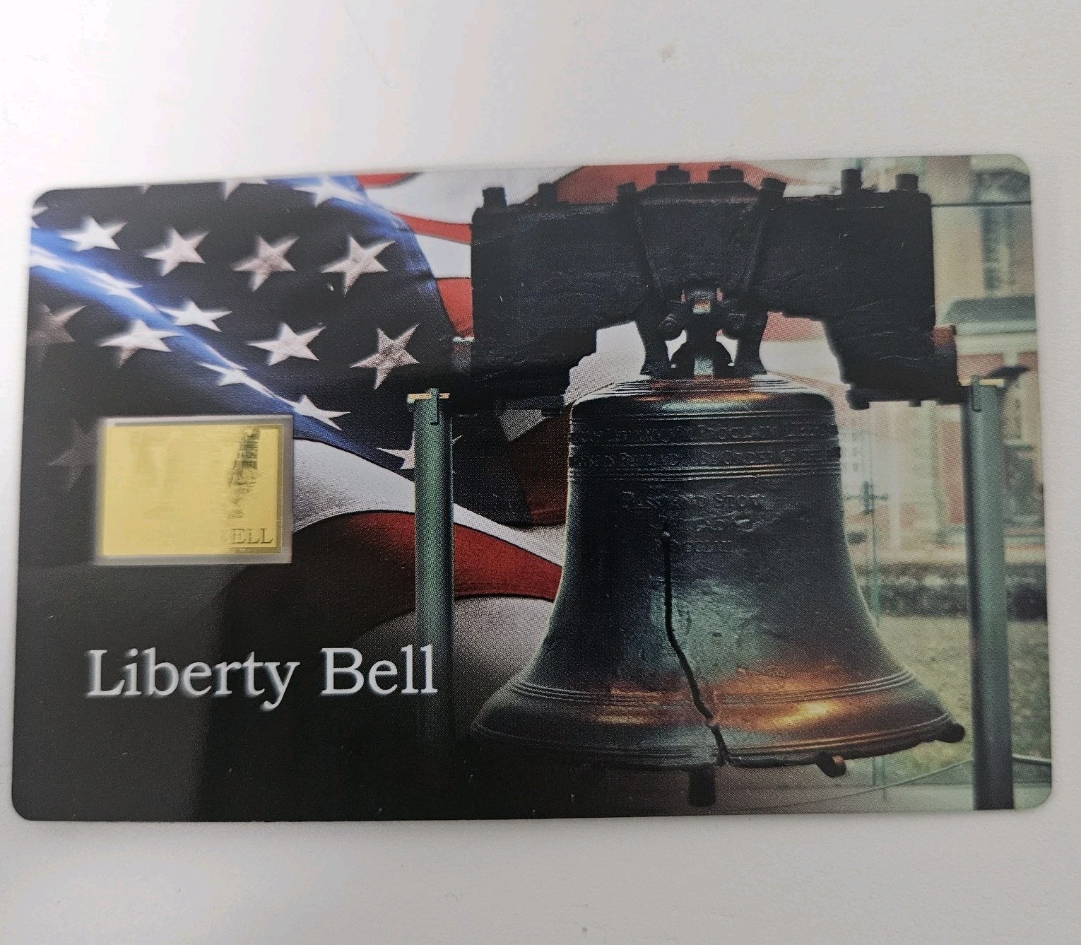Very Rare; Liberty Bell 1/1000 oz .999 fine Gold Coin/Card; Only 25000 Minted