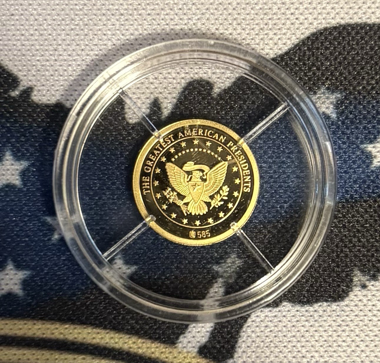 14k Gold Stamped 0.585 JOHN F. KENNEDY PRESIDENTS Series 0.5 Gram American Mint