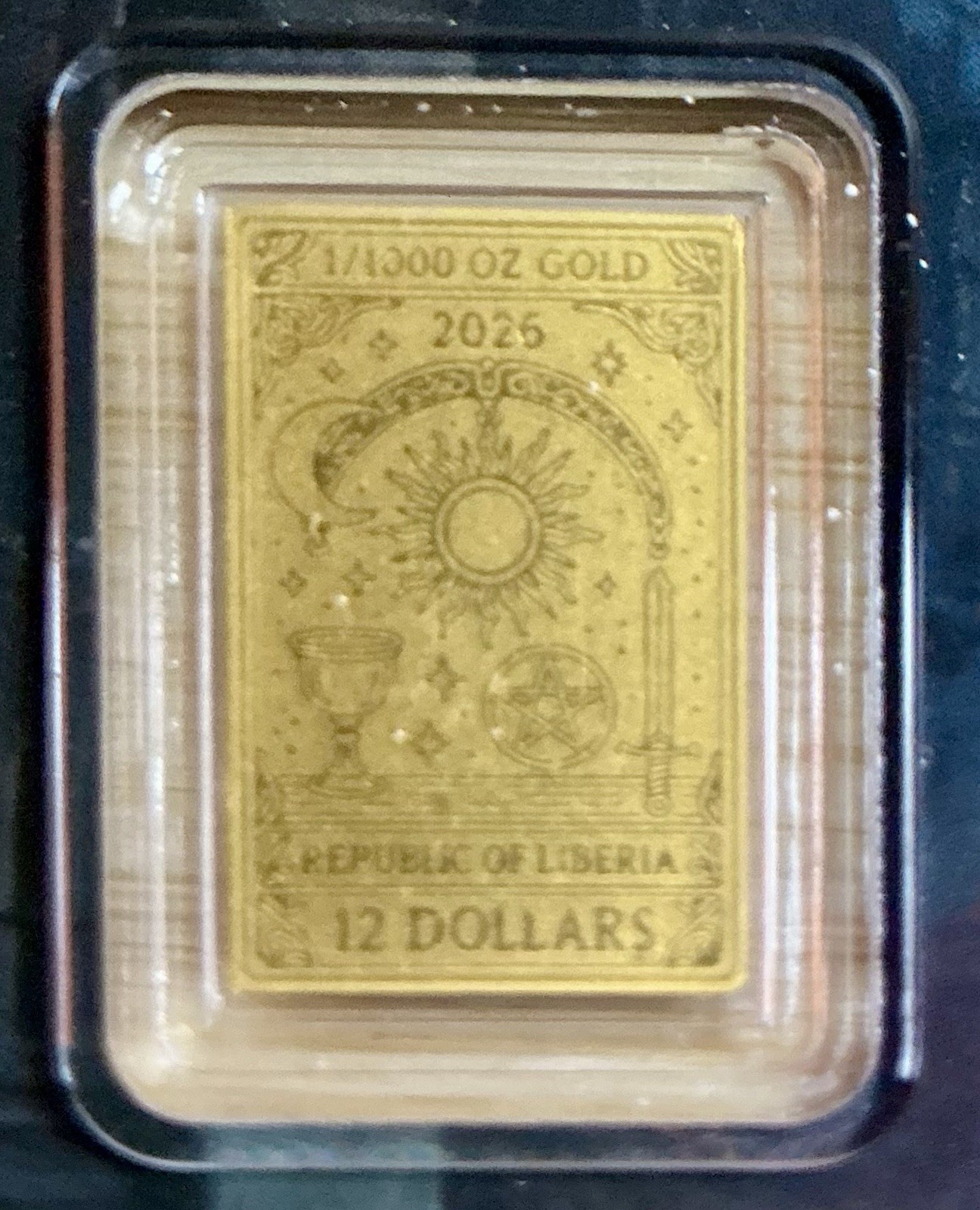 2026 Republic of Liberia $12.00 “THE MAGICIAN” 1/1000 oz. 9999 FINE GOLD IN CARD