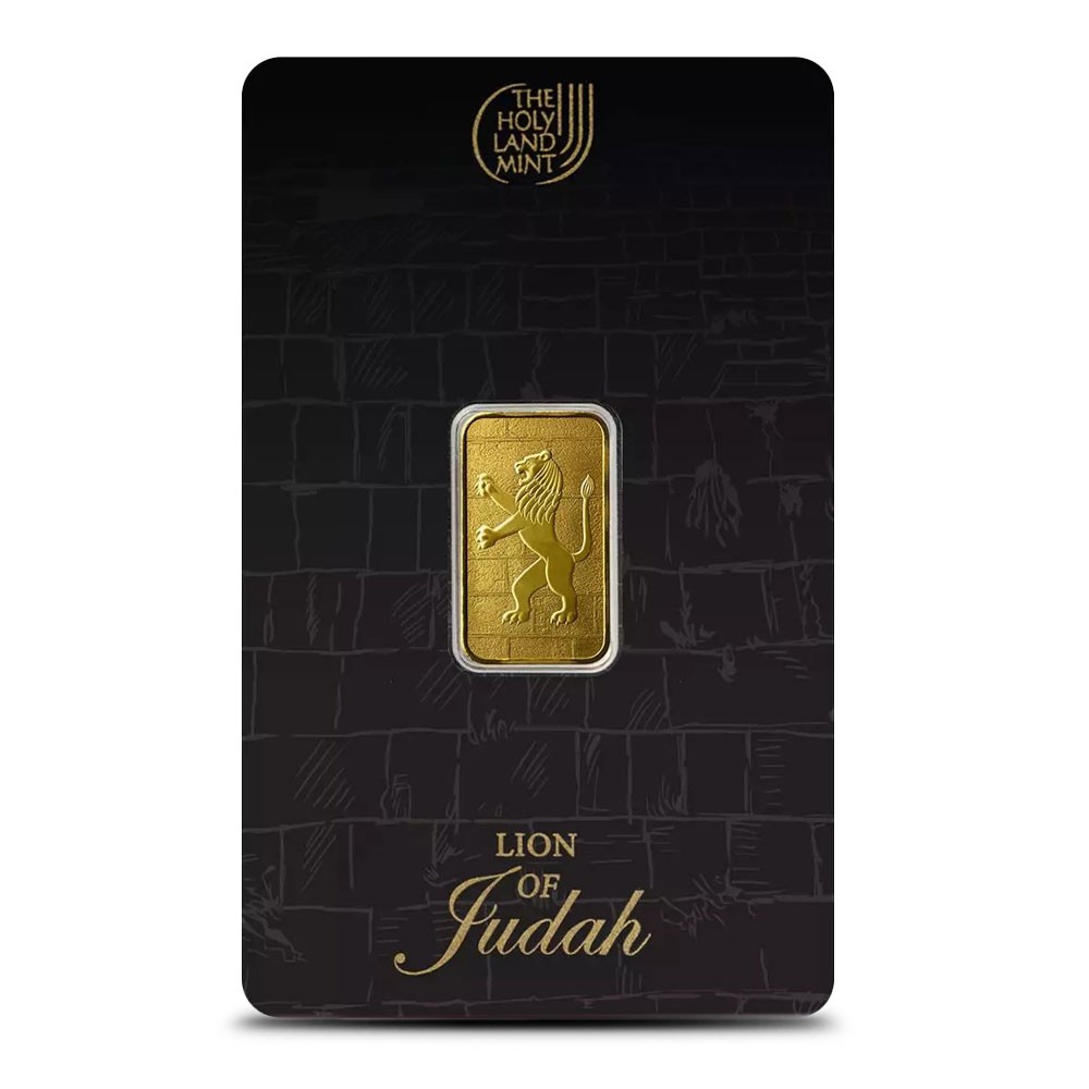 2.5 Gram The Holy Land Mint Lion of Judah Gold Bar (New w/ Assay)