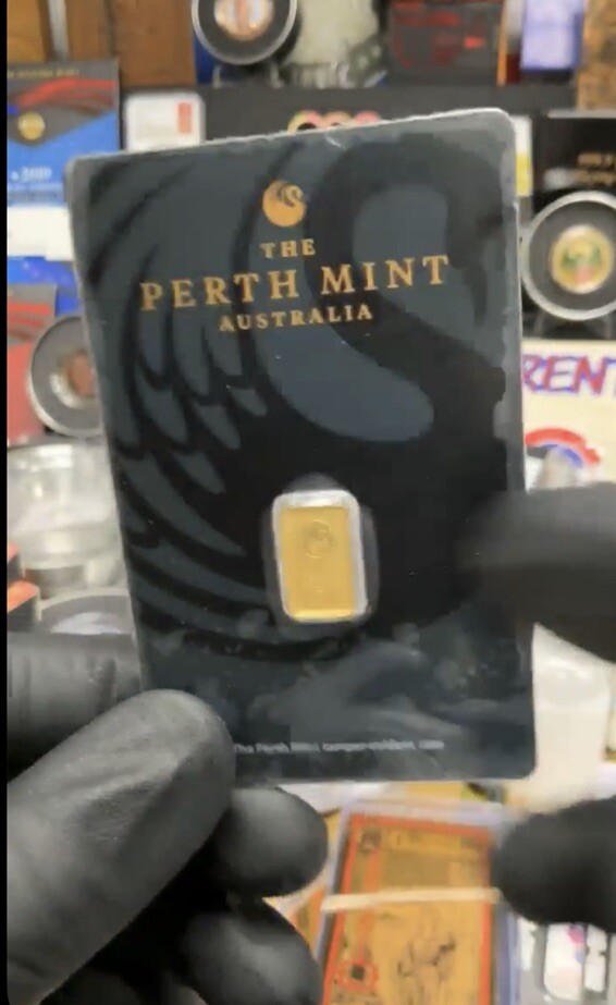 1 Gram 9999 Solid Gold Perth Mint Kangaroo Investor Ingot Bar Sealed Certified