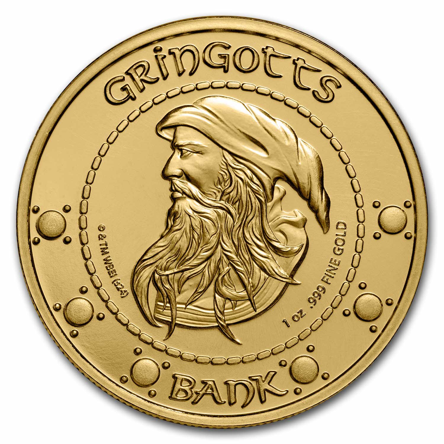 Harry Potter 1 oz Gold Currency: Gringotts Galleon Round
