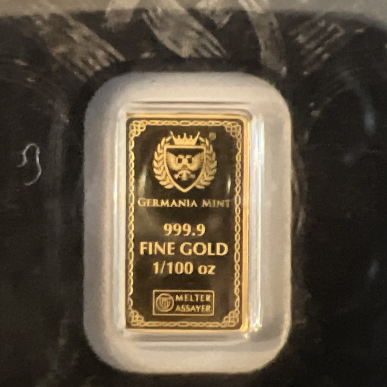 Odin and Frigg 1/100 oz Gold Bars Germania Mint Proof 999.9 Bars Ltd 5000