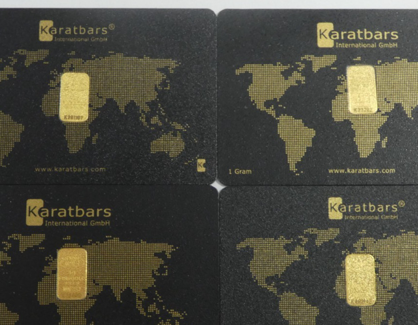 Lot of 4 Karatbars Each Contains 1g 999.9 Fine Gold – 4g 999.9 Fine Gold Total