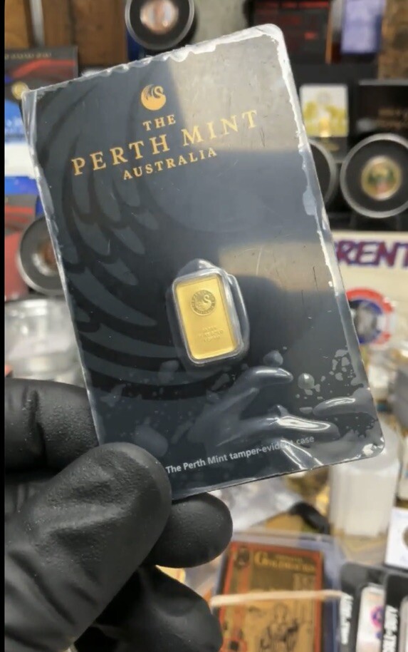 1 Gram 9999 Solid Gold Perth Mint Kangaroo Investor Ingot Bar Sealed Certified