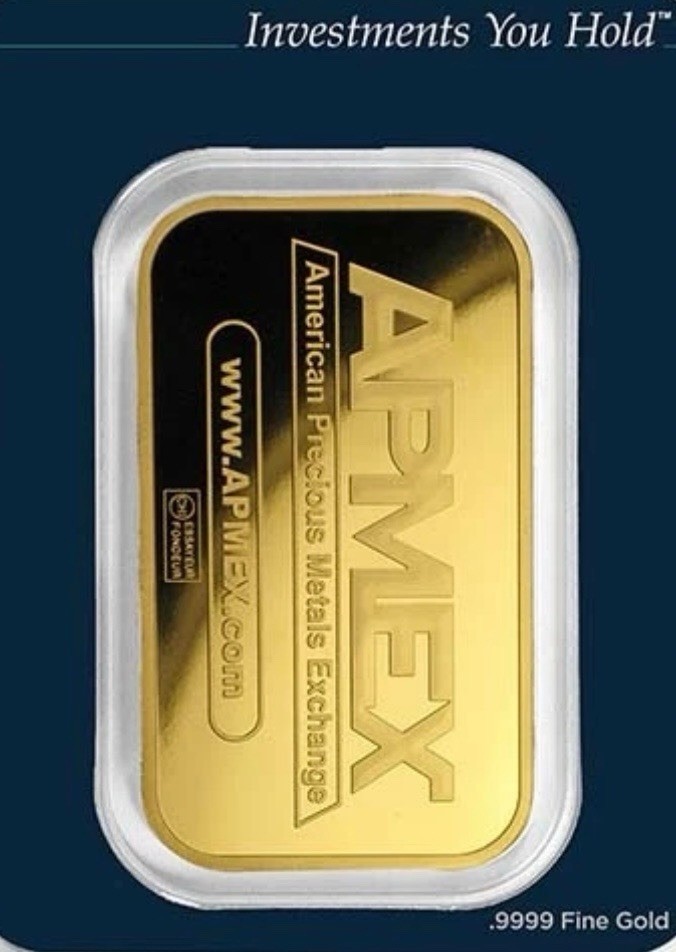 1 oz .9999 Gold Bar by APMEX (In TEP Package)-Pre-Sale