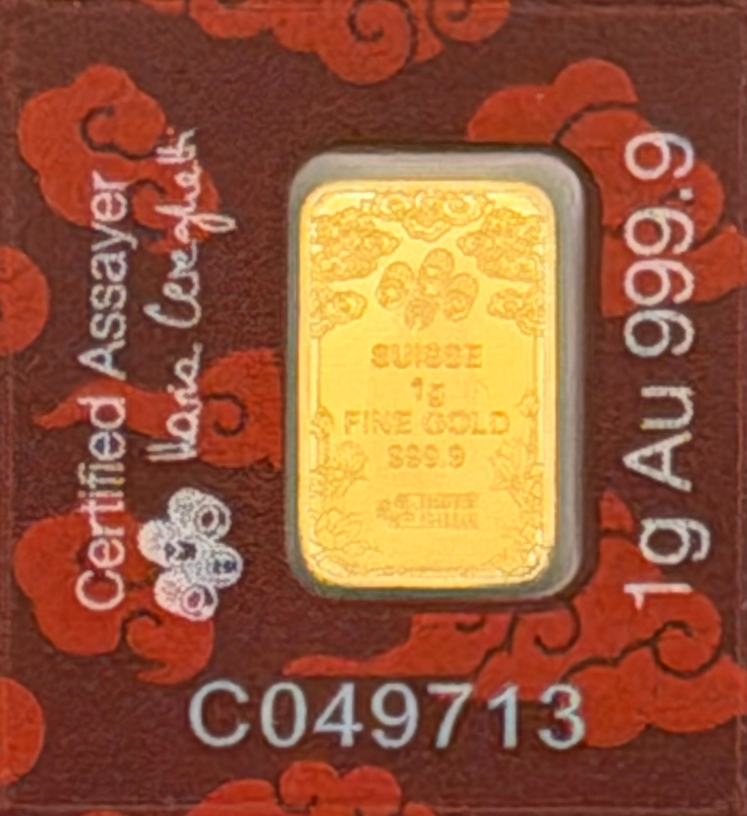 PAMP Dragon 1 Gram Gold Bar Multigram Good Luck Dragon .9999 Fine Bar