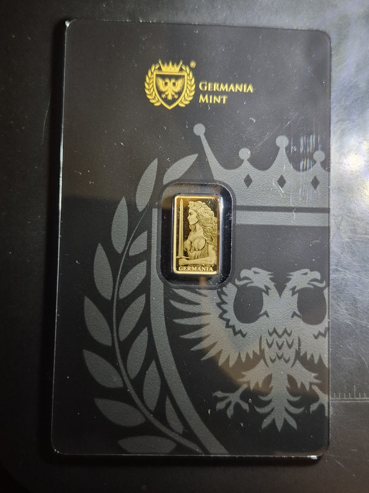Germania Mint 1/200 oz Proof Gold Bar Stamped in Assay