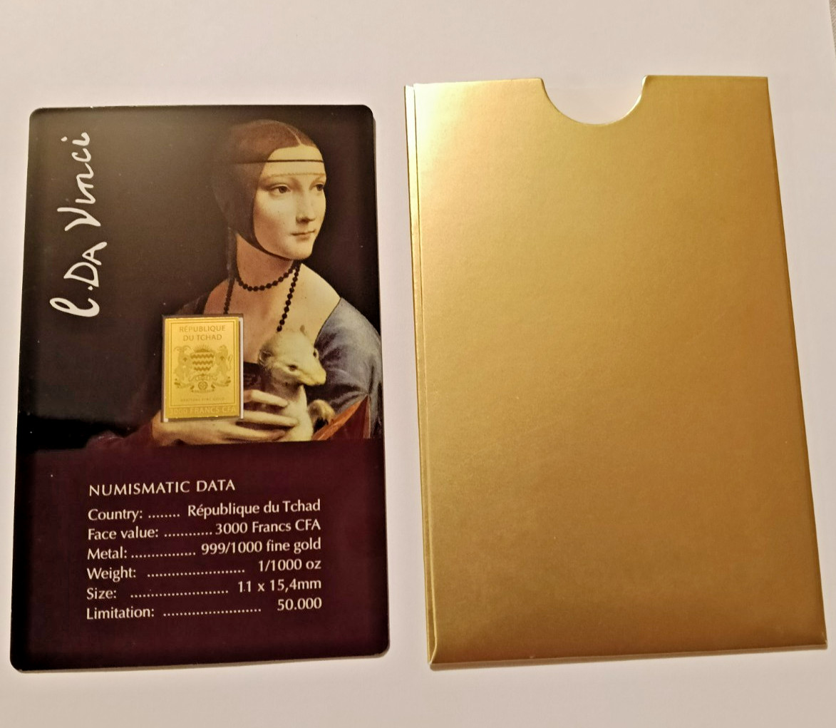 SET 3, MASTERPIECES OF FINE ART 1/1000TH OZ GOLD COIN BARS SALE PRICE NO OFFERS