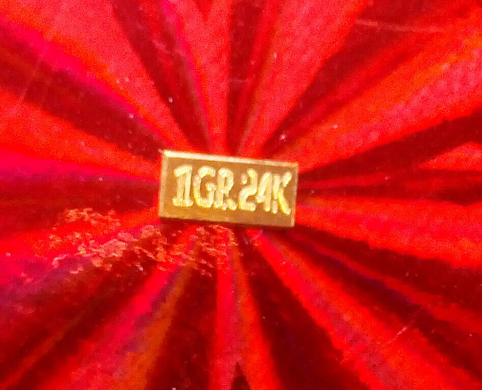 ACB 24k Gold BULLION PURE 1Grain BAR 99.99 FINE WITH CERTIFICATE Wow! $