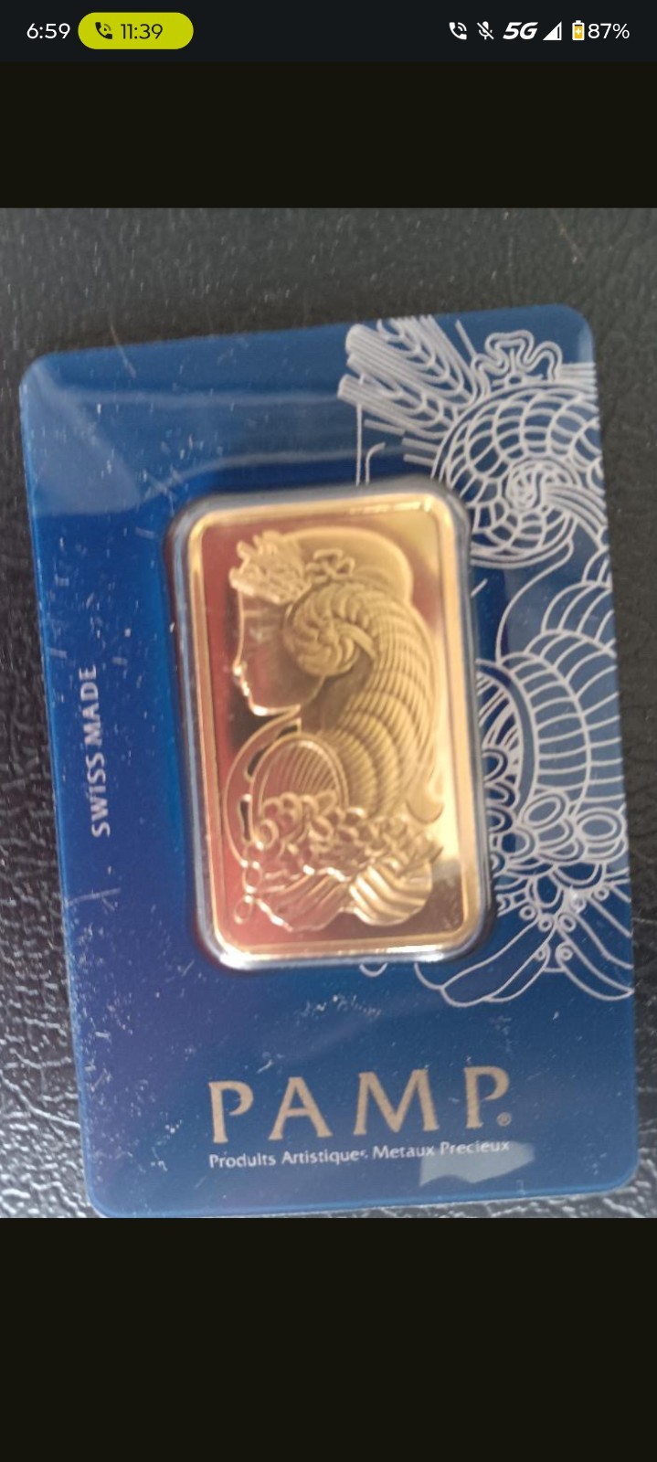 PAMP Suisse 1 Ounce Gold Bar 999.9 Fine Gold Bullion Bar, 1 oz, Gold, Bar Shape
