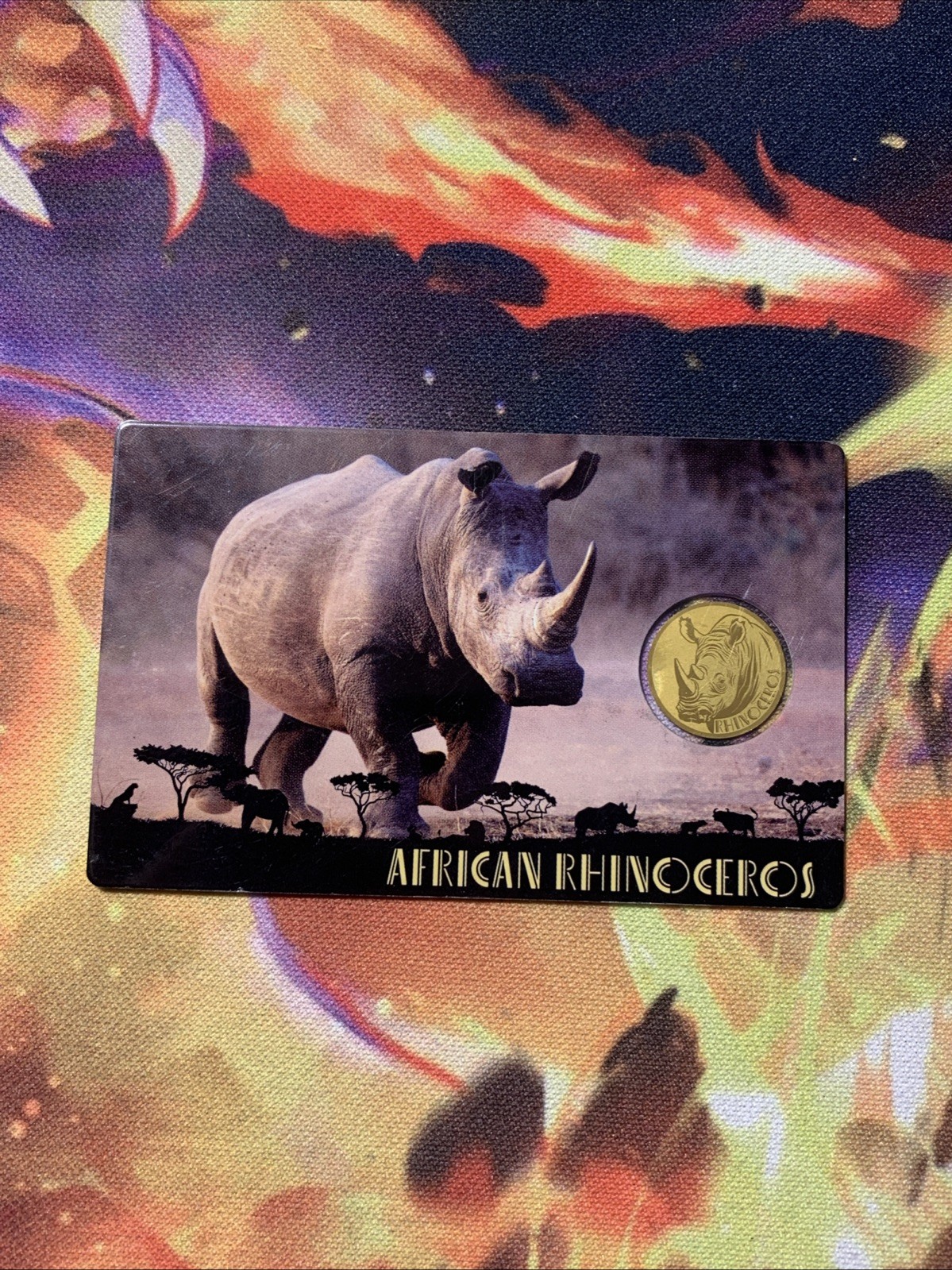 GOLD 1/1000TH Oz .999 FINE Round AFRICAN RHINO TCHAD COIN Pure 24kt 3000 Francs