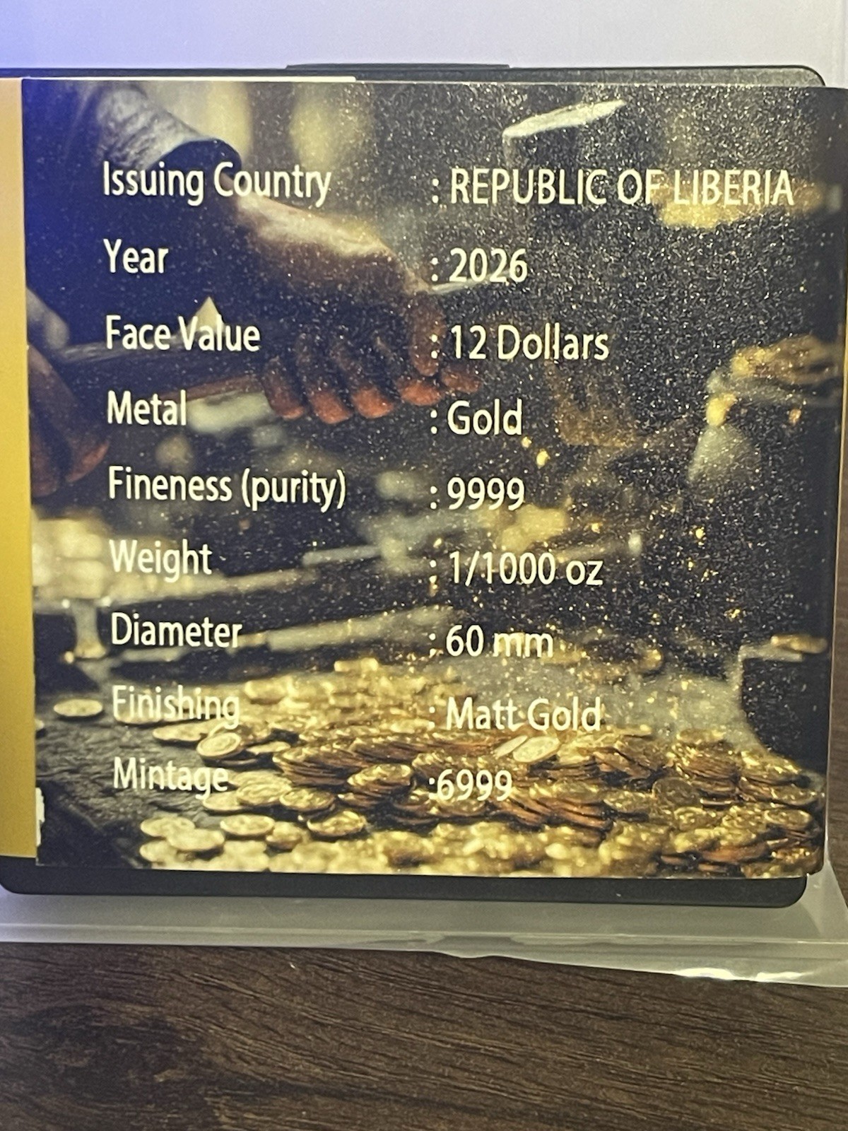 2026 Liberia Smiley 1/1000 oz .9999 Gold Coin