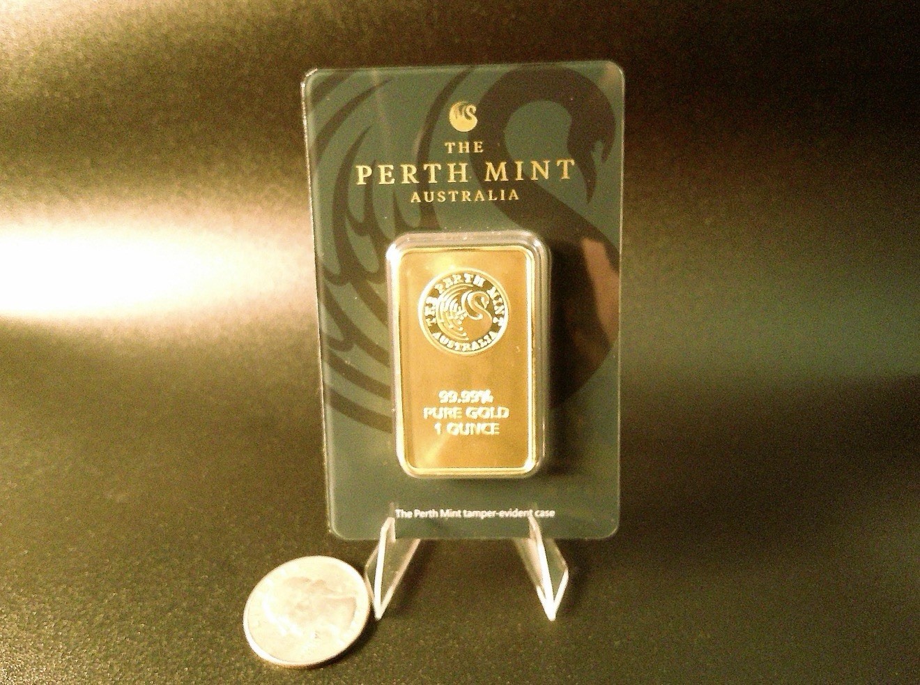 Perth Mint 1 oz Gold Bar .9999 Fine & 99.99% Pure Gold w/ free $1 Utah Goldback