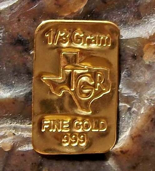 1 /3 gram Gold Bar – TGR TEXAS – 999.9 Fine in HOLIDAY Assay*