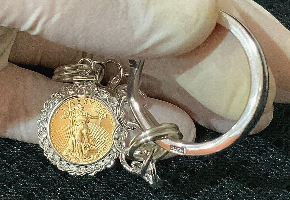 Gold (BU) American Liberty Eagle Keychain