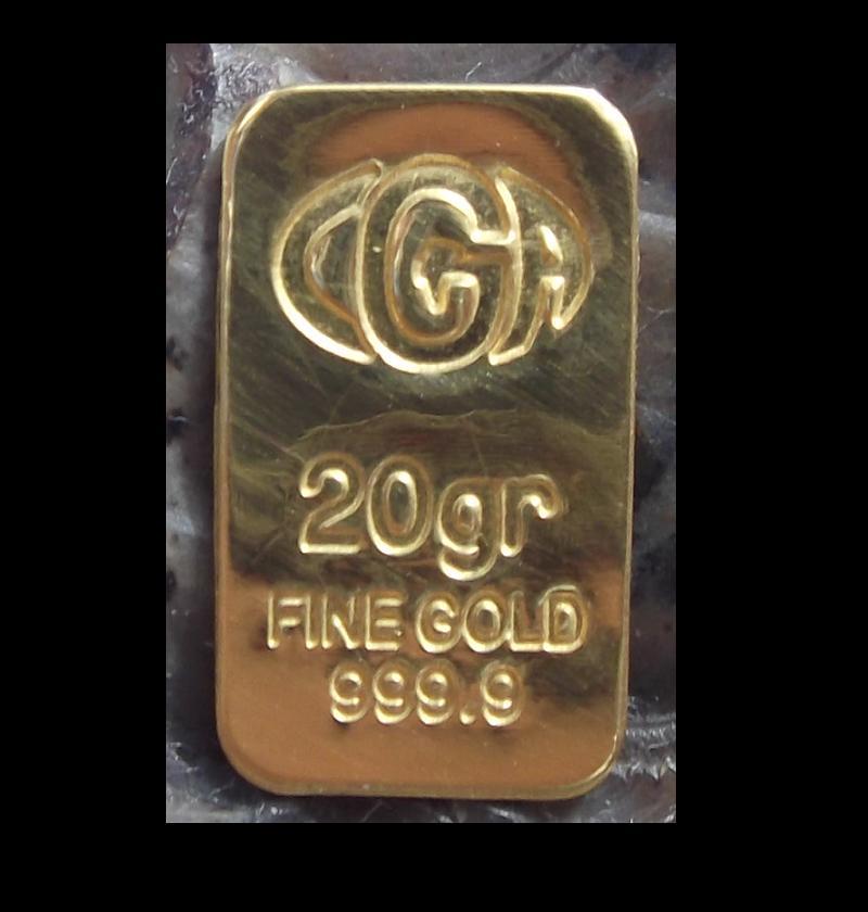20 GRAlN ( NOT GRAM ) 9999 FINE JUMBO GOLD BULLION CERTIFIED BAR FAST FREE SHIP