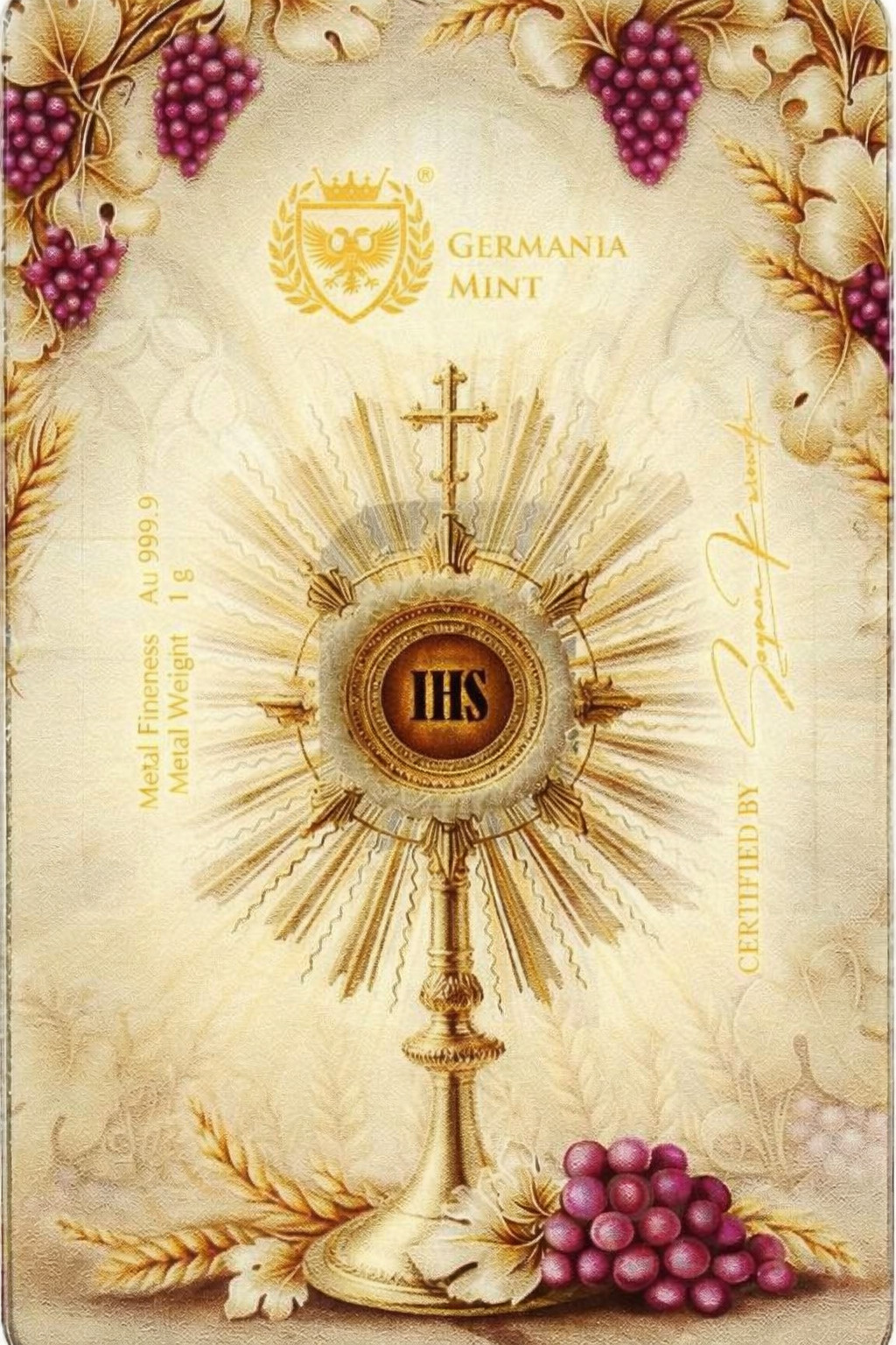 Germania Mint 1g .9999 Gold Bar – First Holy Communion | Special Edition COA