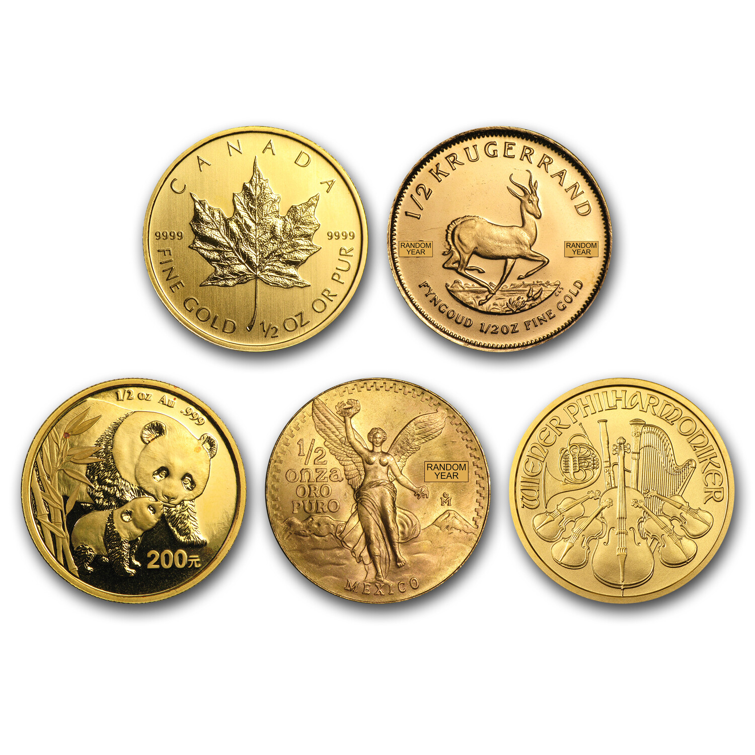 1/2 oz Gold Coin – Random Mint