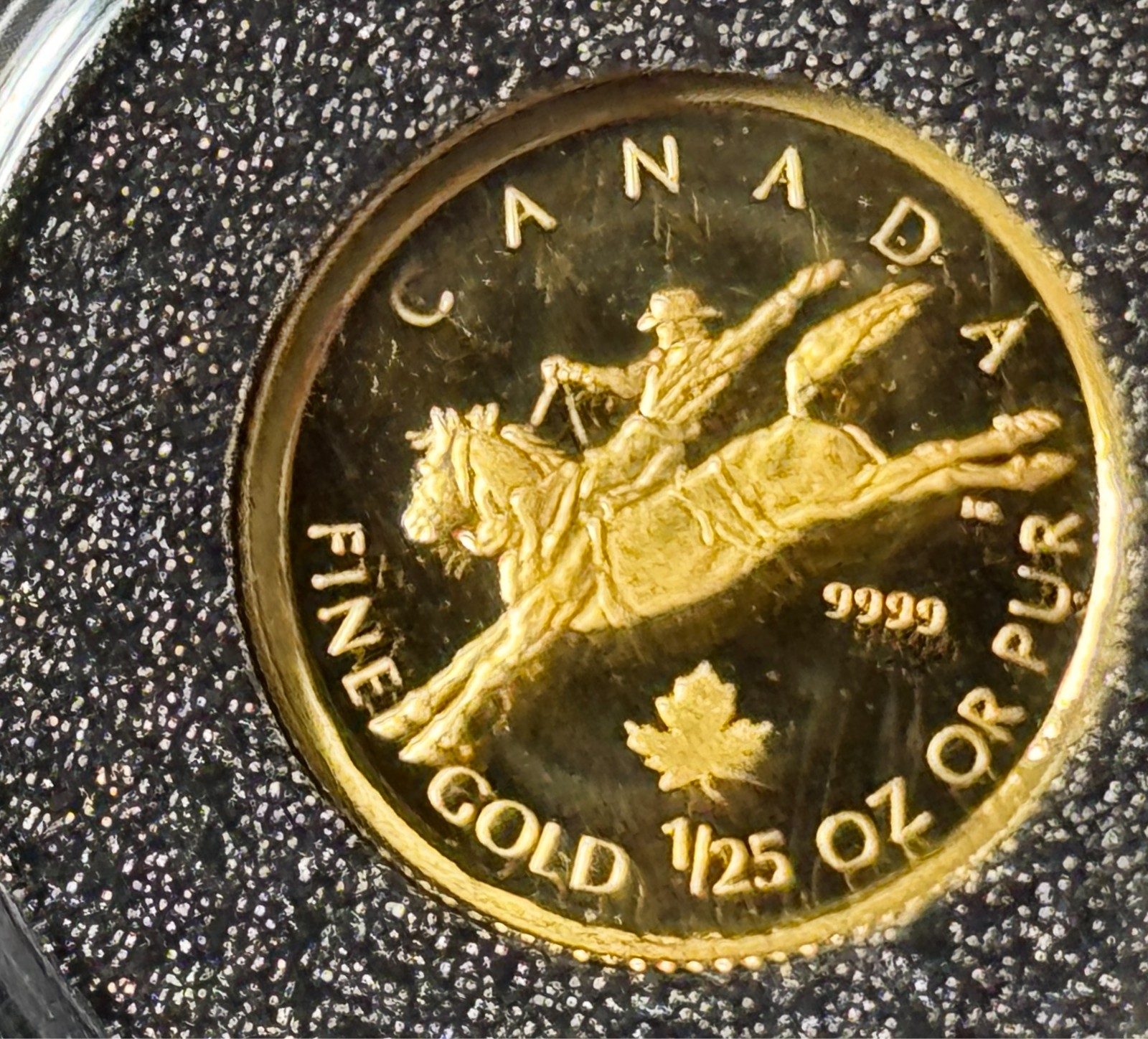 2006 Canada 50c 1/25 Oz Fine 24k. Gold Proof Coin 9999% 1.27g. Pure Cowboy UNC