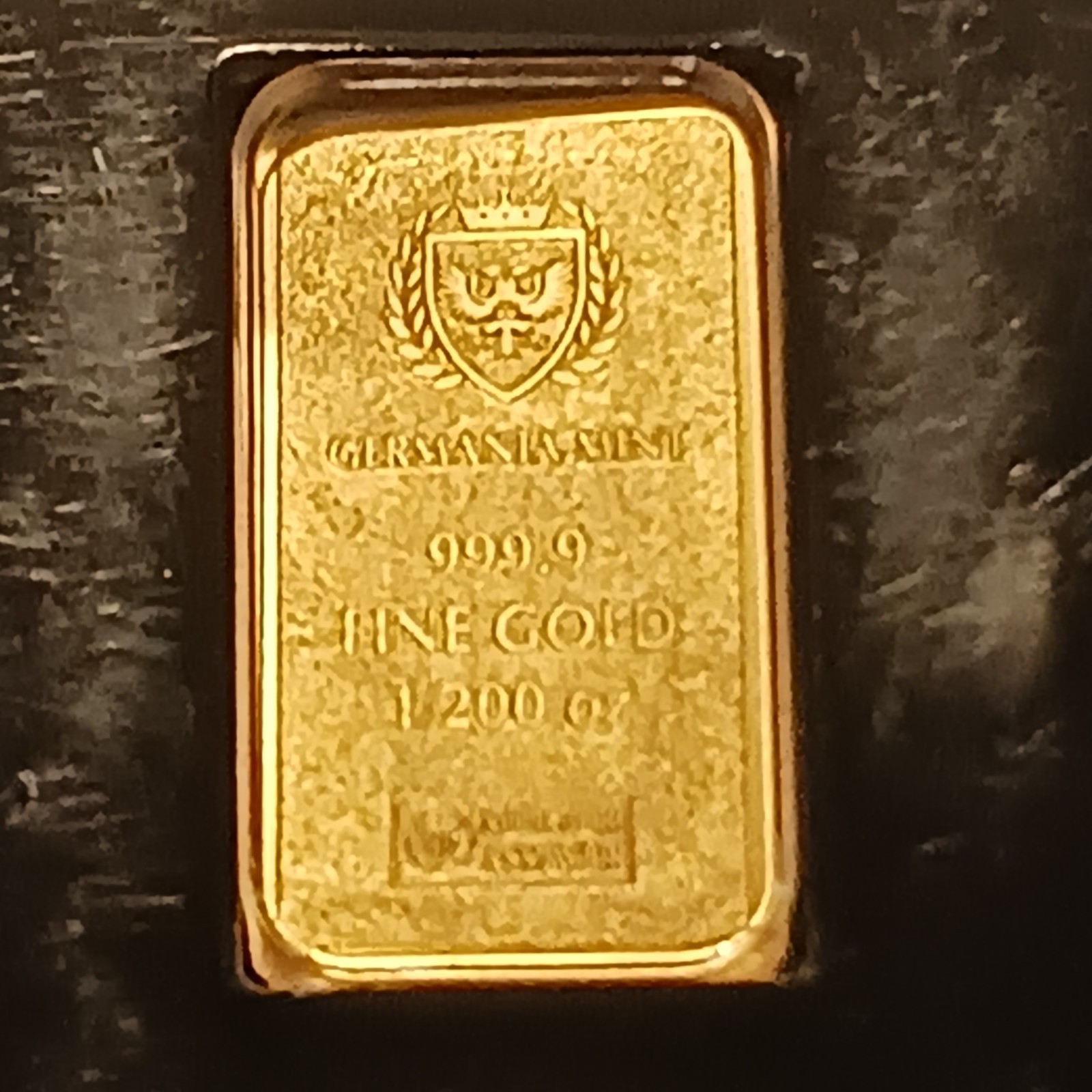 Germania Mint 1/200 Gold Lady Germania Stamped Bar in Capsule
